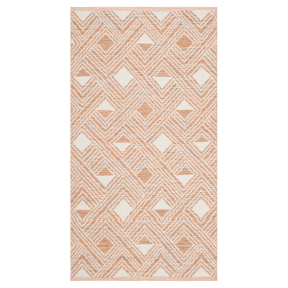 Peach/Ivory Geometric Woven Area Rug 8'x10' - Safavieh
