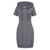 Womens Sheath Dress Hooded Sweatshirts Dress with Front Pocket Short Sleeve Bodycon Mini Dress - 4 of 4