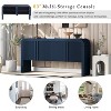 63-Inch Wave-Pattern Console Table with 4 Doors, Adjustable Shelf,Sideboards, Curved Sofa Table for Living Room, Entryway & Hallway - 4 of 4