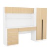 TIRAMISUBEST 2 Door Wooden Storage Desk Wardrobe for Bedroom with Shelves and Drawers - Mobile Lateral Filing Cabinet, Locking Wheels, Adjus - 4 of 4