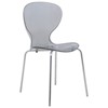LeisureMod Bristol 5-Piece Dining Set Round Dining Table, 4 Plastic Dining Chairs Chrome Legs in Transparent Black - 3 of 4
