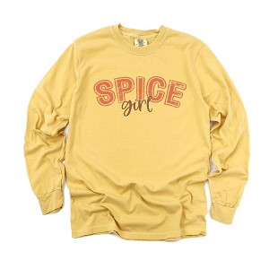 Simply Sage Market Women's Spice Girl Varsity Cursive Long Sleeve Garment Dyed Tee - 1 of 4