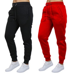 Blue Ice Women's Loose Fit  Fleece-Lined Jogger Sweatpants-2 Pack - 1 of 4