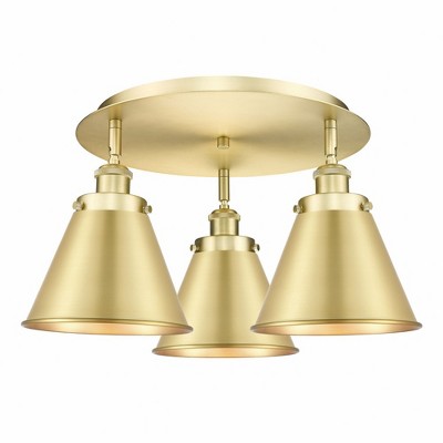 Ballston Urban - 3 Light Flush Mount In Industrial Style-9.63 Inches Tall and 19.75 Inches Wide