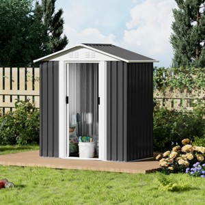 Outdoor Metal Storage Shed,storage Shed With Aluminum Alloy Frame With Metal Base,Tool Shed For Patio Garden Backyard-Coolbibila - 1 of 4