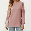 Anna-Kaci Women's Crew Neck Long Sleeve Pullover Top with Colorblock Sleeve Detail - 2 of 4