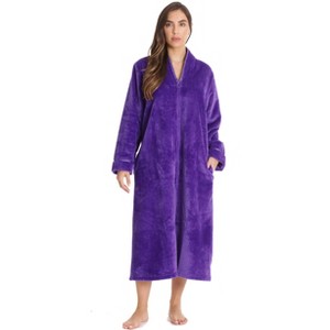Just Love Textured Plush Zipper Lounger Robe for Women - 1 of 3