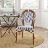 Merrick Lane Celia Stacking Thonet Bistro Style Chair with Arms, PE Rattan Seat, and Metal Frame for Indoor/Outdoor Use - 2 of 4