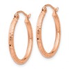 Black Bow Jewelry 2mm, 14k Rose Gold Diamond-cut Hoops, 20mm (3/4 Inch) - 2 of 4