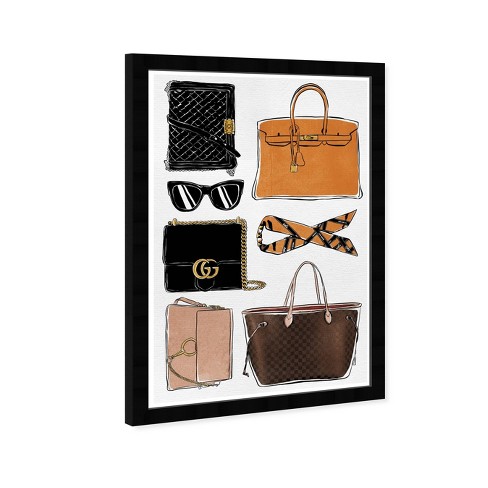 13 X 19 My Purse Collection Fashion And Glam Framed Wall Art