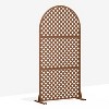 MAYEERTY Room Divider Screen Laurence Diamond Brown Arch Galvanized Sheet 72x35x16in 3-Piece Set - 4 of 4