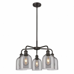 Bella - 5 Light Stem Hung Chandelier In Industrial Style-15 Inches Tall and 23.5 Inches Wide - 1 of 1
