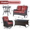 Gymojoy 5 Piece Outdoor Wicker Loveseat Sofa with Patio Swivel Glider Chairs with Coffee Table and Side Table - 3 of 4
