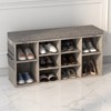Shoe Storage Bench, 10 Cubbies Shoe Bench with Cushion and Side Pocket, 41 Inch Entryway Shoe Organizer, Cubby Shoe Rack with Adjustable Shelves - 3 of 4