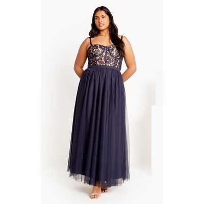 Women's Plus Size Sweet Beauty Dress - navy | CITY CHIC