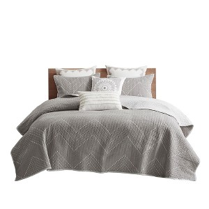 Gracie Mills Huber 3-Piece Embroidered Cotton Quilt Set - 1 of 4