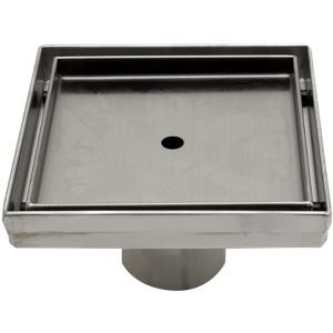 ALFI ABSD55A 5Inch x 5Inch Modern Square Stainless Steel Shower Drain w/o Cover - 1 of 4