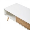Sapphtopaz Modern Rattan Coffee Table with Sliding Door Storage, Solid Wood Legs, Storage Living Room Tables, Center Table for Living Room - 4 of 4