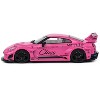 2019 Nissan GT-R (R35) LB-Silhouette Works RHD (Right Hand Drive) Pink with Graphics 1/43 Diecast Model Car by Solido - 2 of 4