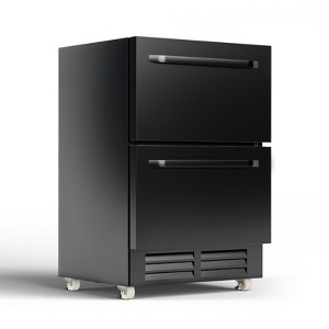 Tylza Under Counter Drawer Fridge 24 Inch, Built-in/Freestanding Beverage Refrigerator Stainless Steel Material, Fast Cooling,Black - 1 of 4