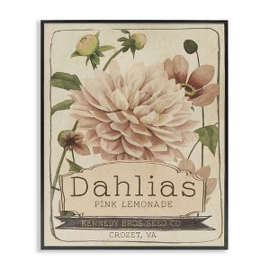 Stupell Industries Pink Lemonade Dahlias Vintage Floral Seed Packet Black Framed Giclee Art - 1 of 4