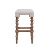 Linon Shelly Backless Barstool Natural: 30" Fixed Height, Polyester Upholstery, Wood Legs - 3 of 4