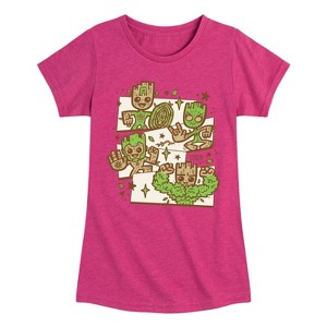 Girls' - Marvel - Guardians of the Galaxy Groot Characters Fitted Short Sleeve Graphic T-Shirt - 1 of 4