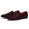 Santimon Mens Slip on Loafers Rhinestone Party Prom Wedding Dress Tuxedo Suit Shoes Red - 3 of 4