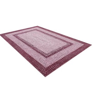 Washable Area Rug, Vintage Accent Rug, Braided Print Carpet, Low Pile Non-Shedding Kitchen Rugs with Non Slip Backing, Foldable Rug - 1 of 4