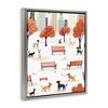Stupell Industries Autumn City Park Dogs Black Framed Floater Canvas Wall Art - 3 of 4