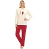 Collections Etc Cozy Cardinal Embroidered 2-Piece Pajama Set - 3 of 4