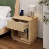 Gulches Natural 1 Drawer 15 in W Nightstand with Outlet USB Port Charging Station - 4 of 4