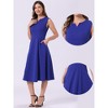 INSPIRE CHIC Women's Notch V Neck Elegant Work Office A-Line Dress with Pockets - 2 of 4