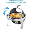 Roll Top Chafing Dish Buffet Set, 6 QT Stainless Steel Chafer Buffet with Visible Lid, Food Warmers Set for Wedding, Party, Banquet, Catering Events - 4 of 4
