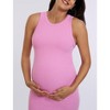 Women's Crew Neck Sleeveless Racerback Maternity Midi Dress | Motherhood Maternity - 4 of 4