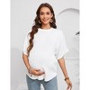 Women's Maternity Dolman Top Short Sleeve Loose Fit Pregnancy Comfort Casual Blouse - 4 of 4