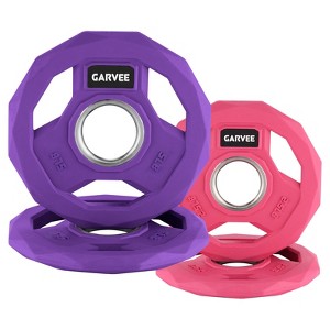 2-Inch Bumper Plates Set -Rubber Coated Cast Iron  for Home Gym Barbell Plates  Weights Options  (2.5-95 Lbs, Single/Pair/Set) - 1 of 4