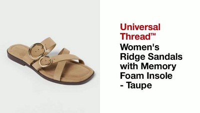 Women's Ridge Sandals with Memory Foam Insole - Universal Thread™ Taupe