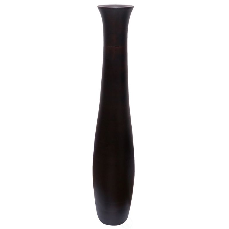 Uniquewise Brown Decorative Contemporary Mango Wood Curved Shaped Floor Vase, 30 Inch, 3 of 6