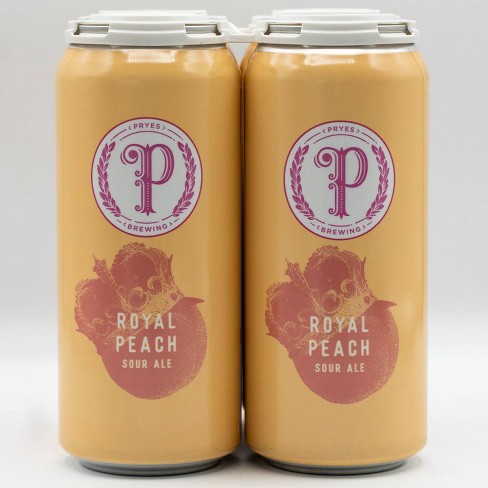 Pryes Brewing Royal Peach Sour Ale Beer - 4pk / 16 Fl Oz Cans : Target