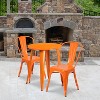 Emma and Oliver Commercial Grade 24" Round Metal Indoor-Outdoor Table Set with 2 Cafe Chairs - 2 of 4