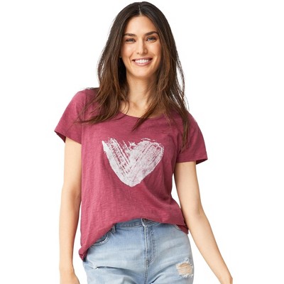 Ellos Women's Plus Size Love Graphic Tee - 4x, Red : Target