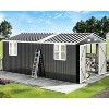 AMERLIFE 10x16.3x7 FT Galvanized Steel Storage Shed with 4 4-Pane Windows Hinged Double Doors - 2 of 4