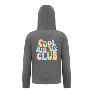 Everyday Kids Cool Big Sis Club Girls Zip Up Hoodie – Colorful Sibling Sweatshirt - 1 of 4