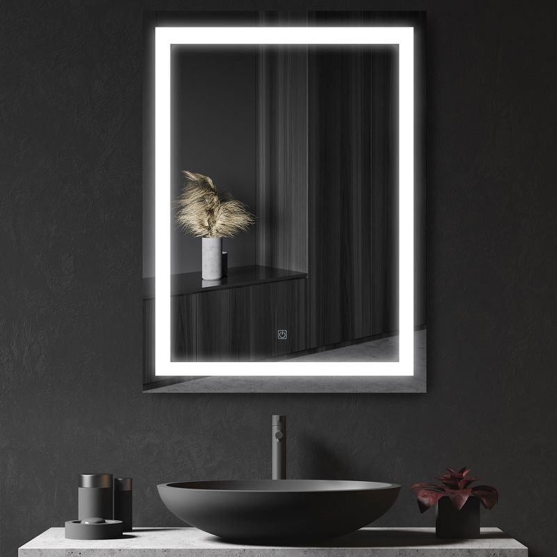 HOMCOM LED Wall Mount Bathroom Vanity Make Up Mirror w/Defogger - 36" x 28", 3 of 8