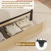 Rattan Bed Frame King/Queen/Full Size w/ 2 Storage Drawers, Boho Platform Bed w/ Natural Rattan Headboard, Wood Slats Support - 4 of 4