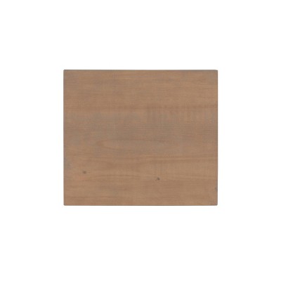 Rustic Driftwood Square Wood End Table with Spacious Shelf