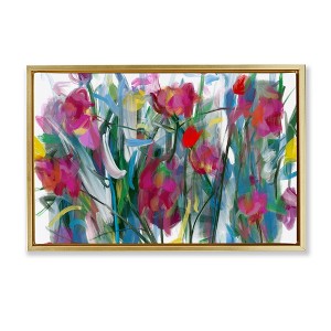 Stupell Industries Expressive Blooming Roses Floating Frame Canvas Art - 1 of 4