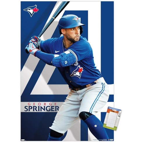 Trends International MLB Toronto Blue Jays - George Springer 23 Unframed  Wall Poster Print White Mounts Bundle 14.725 x 22.375