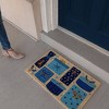 1'4" x 2'4" Christmas Presents Indoor/Outdoor Coir Doormat Blue/Gold - Entryways - 3 of 4